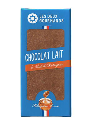 Tablette de Chocolat au Lait et Miel 5% - LES DEUX GOURMANDS