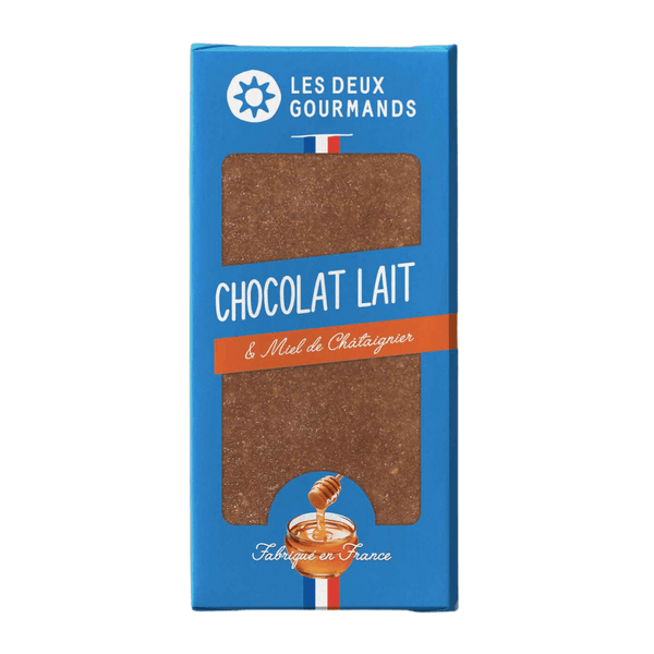 Tablette de Chocolat au Lait et Miel 5% - LES DEUX GOURMANDS