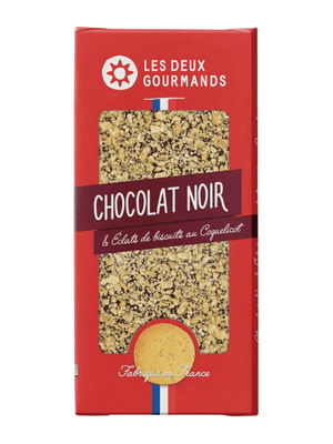 Tablette Chocolat Noir et Biscuits Coquelicot - LES DEUX GOURMANDS