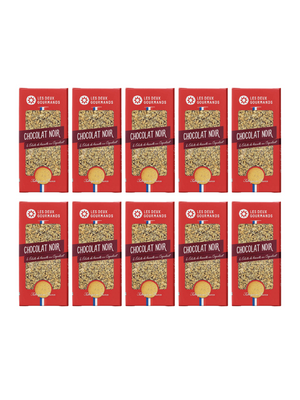 Offre 10 Tablettes Chocolat Noir et Biscuits Coquelicot LES DEUX GOURMANDS