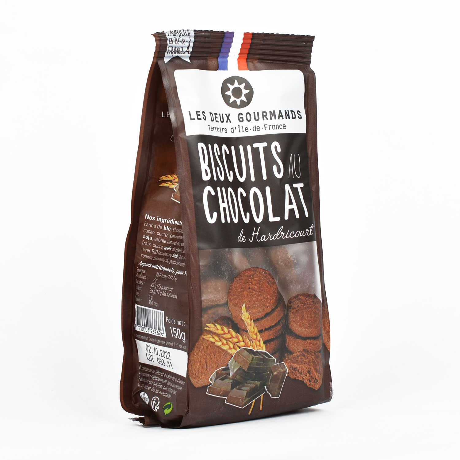 Biscuits au chocolat d'Hardricourt 150g LES DEUX GOURMANDS | LES DEUX  GOURMANDS