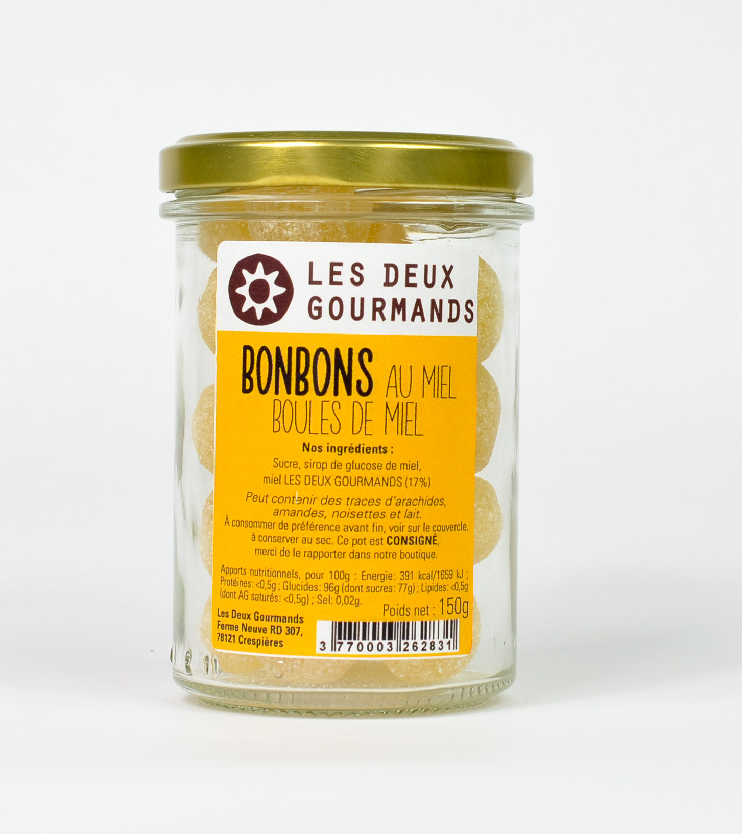 Bonbons boules de miel 150g LES DEUX GOURMANDS | LES DEUX GOURMANDS